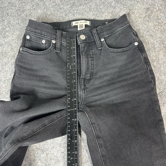 Madewell Mid Rise Kick Out Jeans Womens 23 Black Dark Wash Denim Stretch - Picture 5 of 10